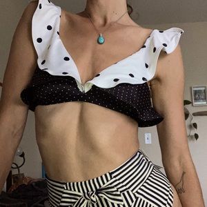 NWOT Ganni polka dot bikini top